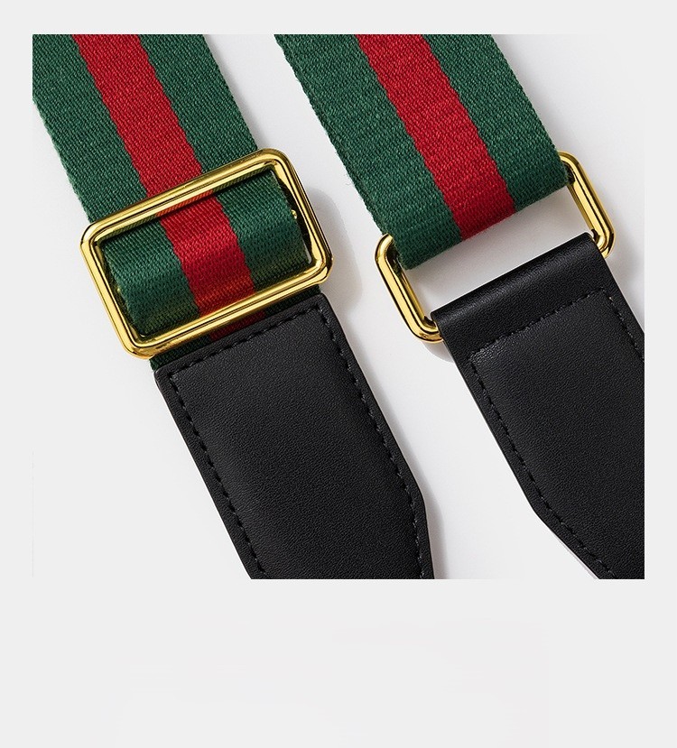 New GG replacement Crossbody Shoulder Strap Green Navy Red Web Canvas Black