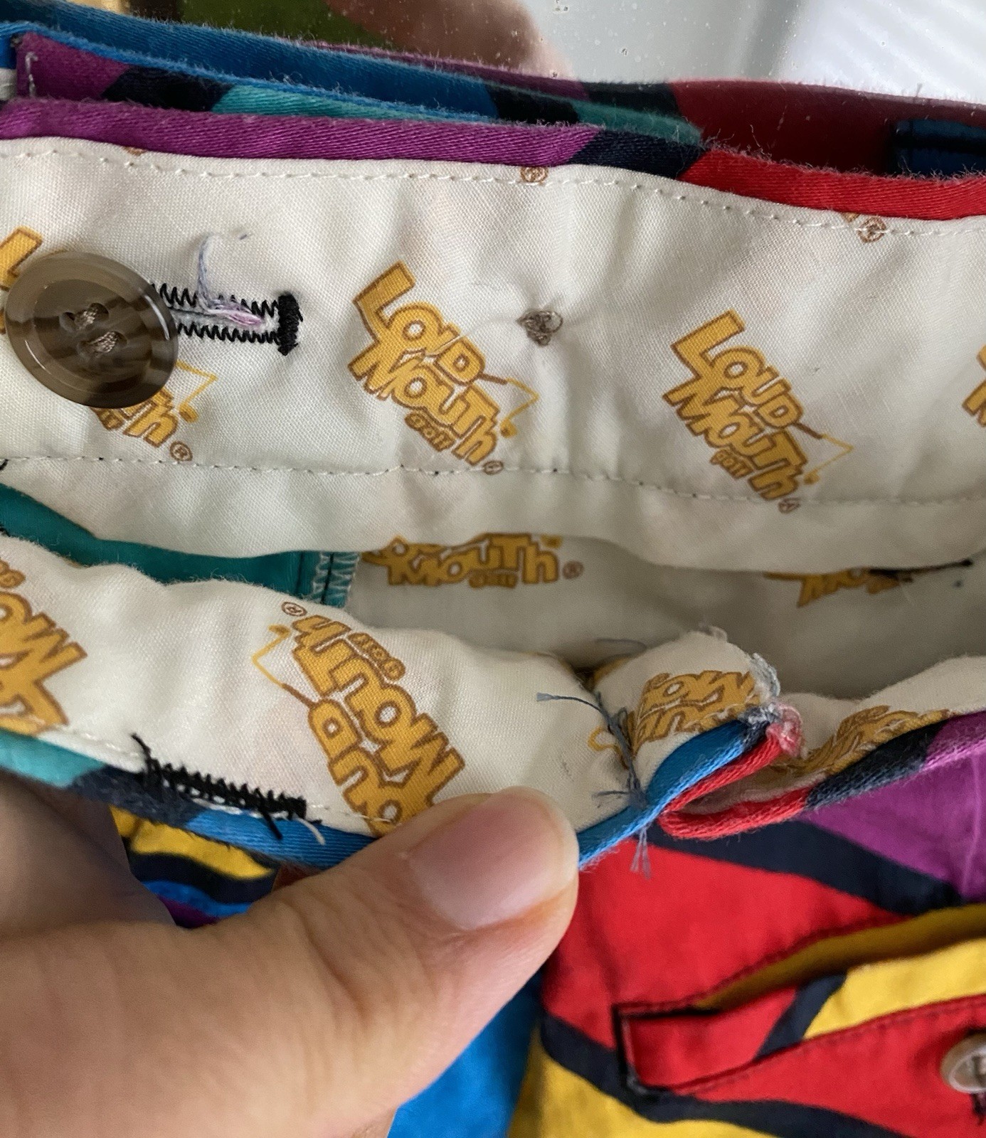 Loudmouth Unisex Multicolor Geometric Shorts Custom Tailored size 31/32 tapered