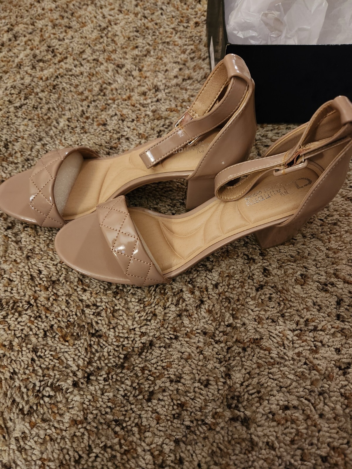 CL By Laundry Go On Ankle Strap Sandals, Women’s Size 9 M Tan Beige NEW