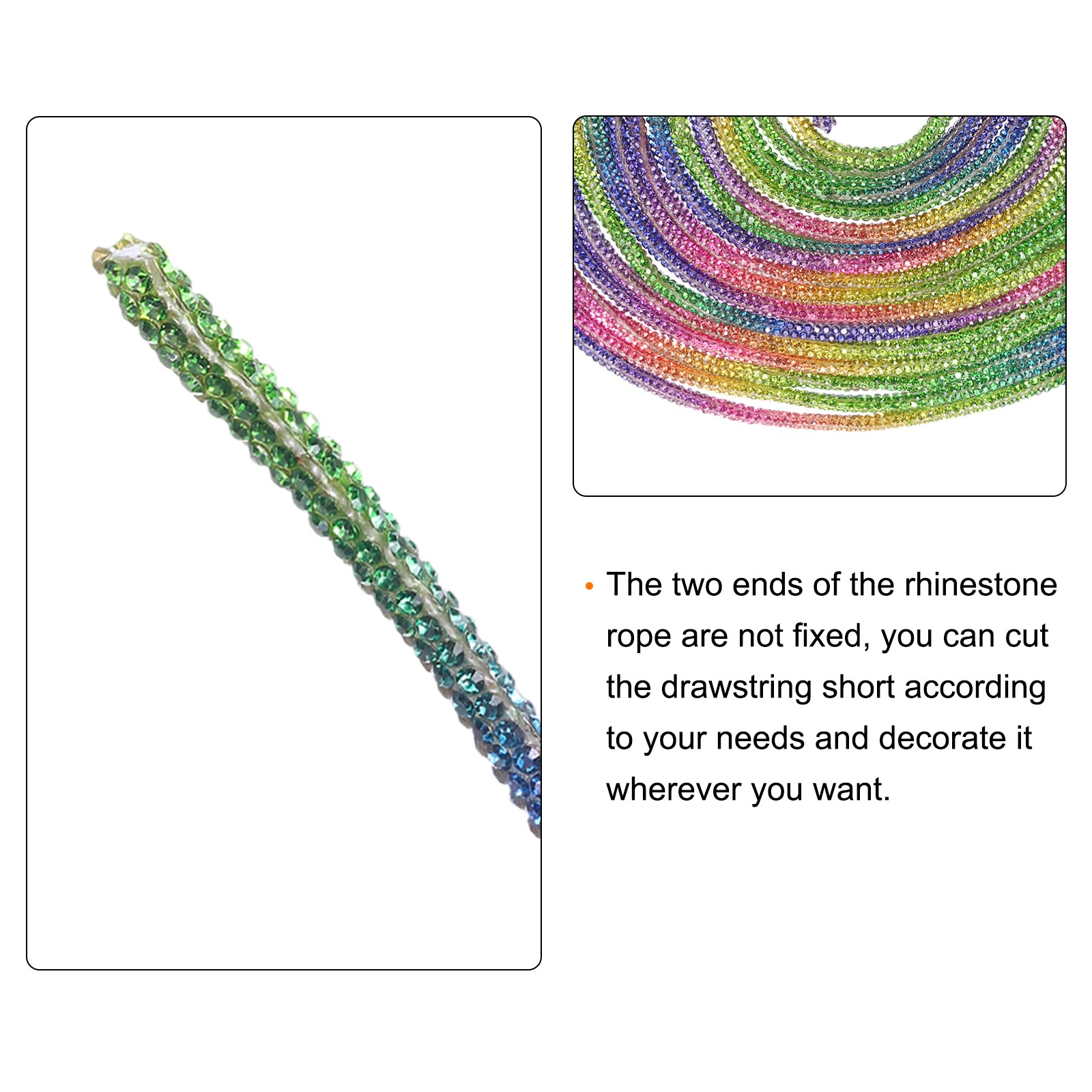 Rhinestone Glitter Shoelaces Crystal Bling 4mm Shiny Drawstring Rope Rainbow