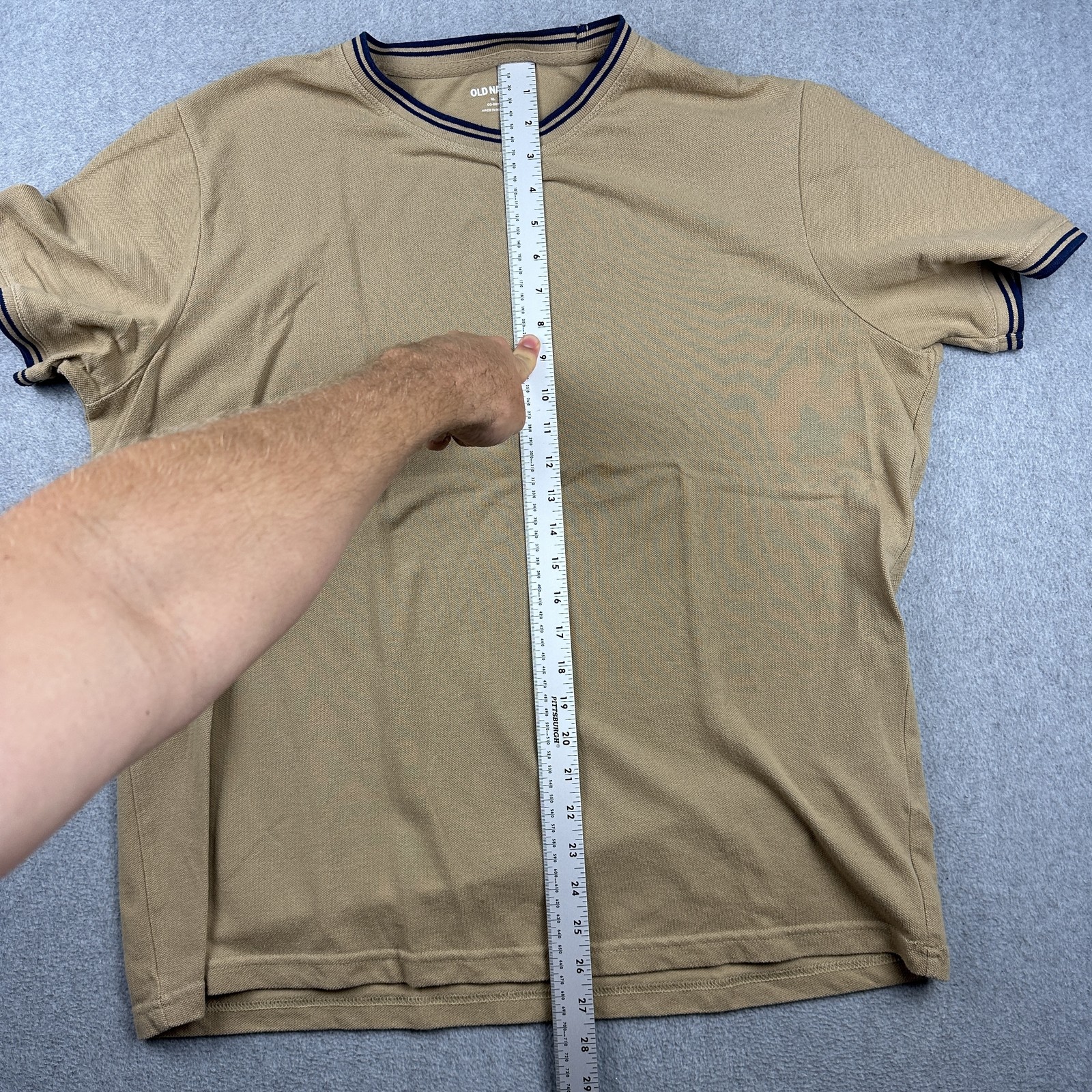 Old Navy Shirt Mens XL Tan Performance Go-Dry Athletic Crewneck Tee Cotton Blend