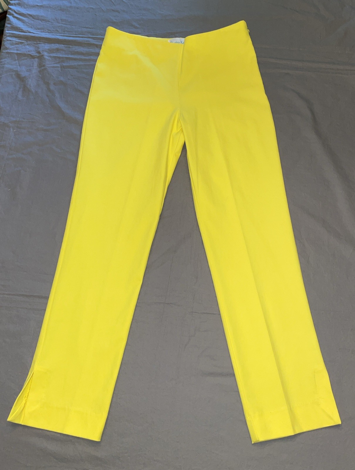 Charlotte Kellogg palm beach Bright Yellow side zip Pants size 8