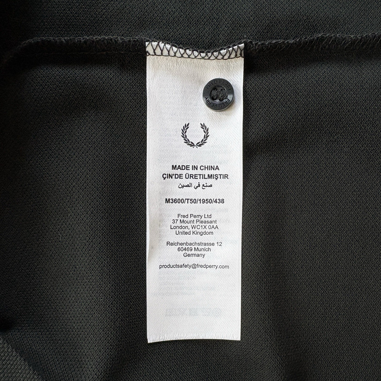 BNWT Fred Perry M3600 Short Sleeve Twin Tipped Polo Shirt Night Green Size Large