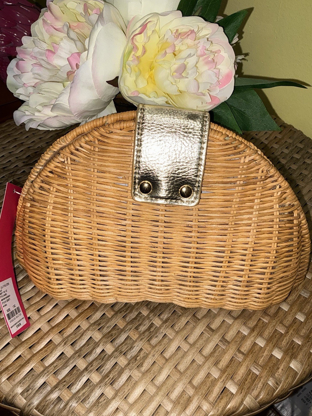 Lilly Pulitzer NWT Redford Wicker Crossbody Bag Natural