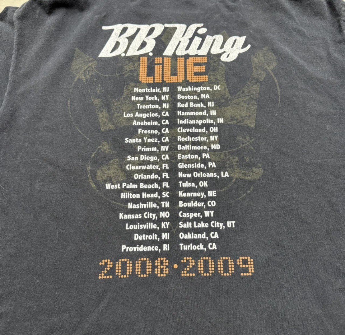 2000s 2009-2010 B.B. King Tour Shirt Size Xl Music Concert Band Tee Y2K Vintage