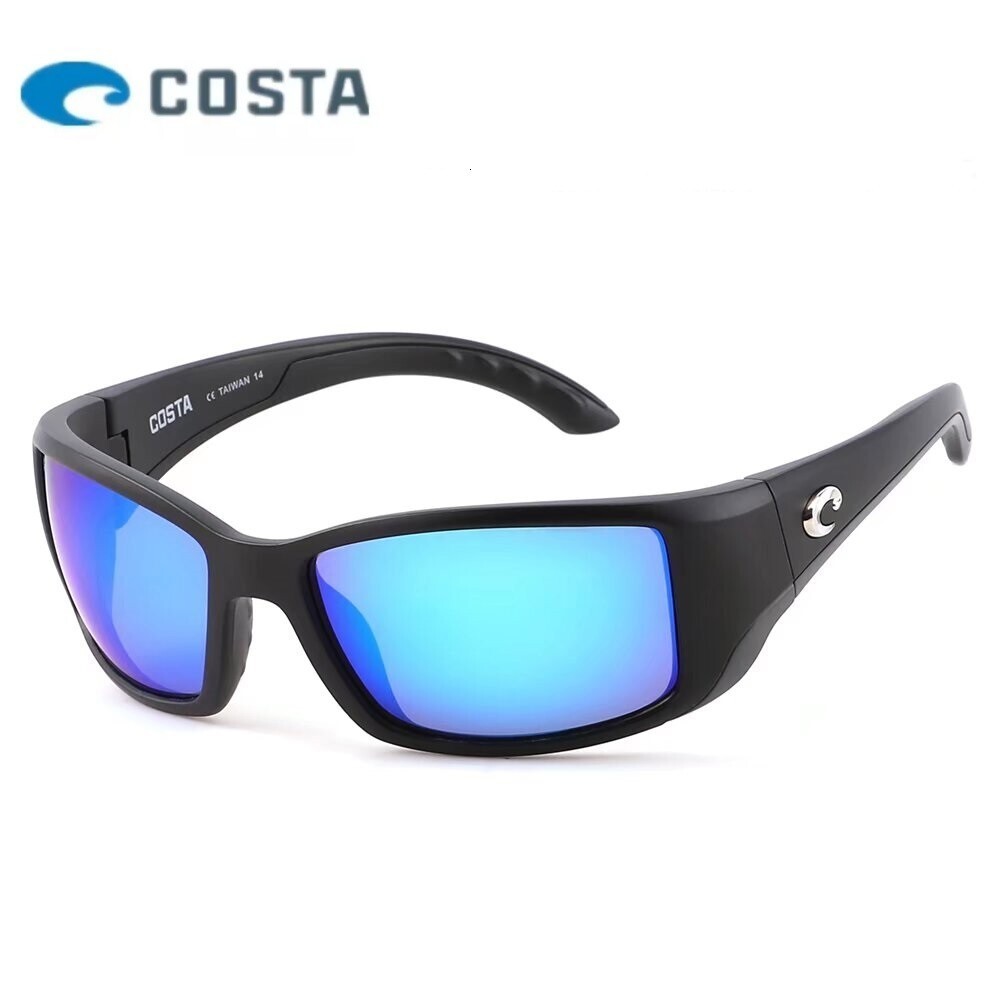 New Costa Del Mar BLACKFIN Matte Black/ Blue Mirror Polarized 580P Sunglasses