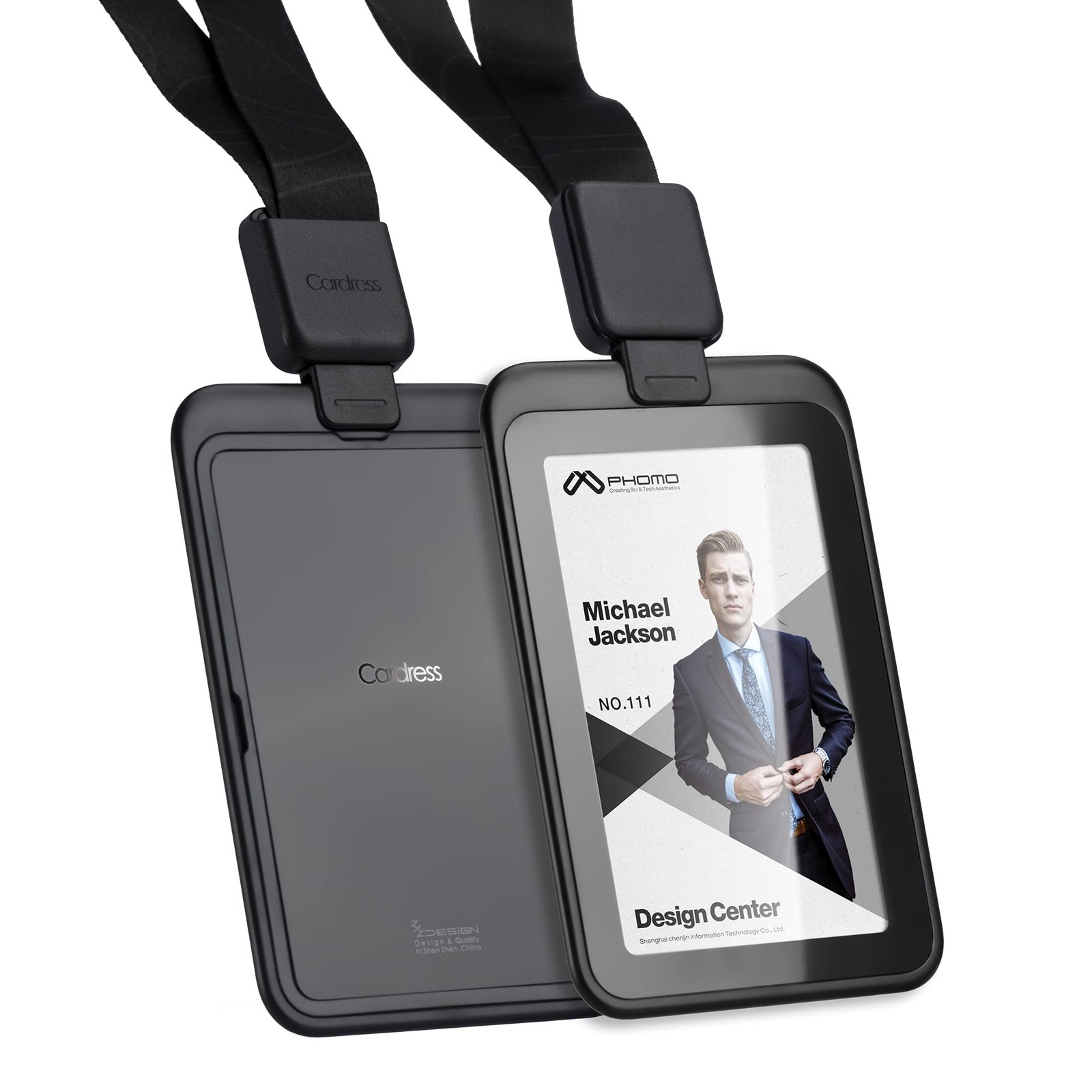 Phomo Self Retractable ID Badge Holders with Carabiner Reel Clip and Badge
