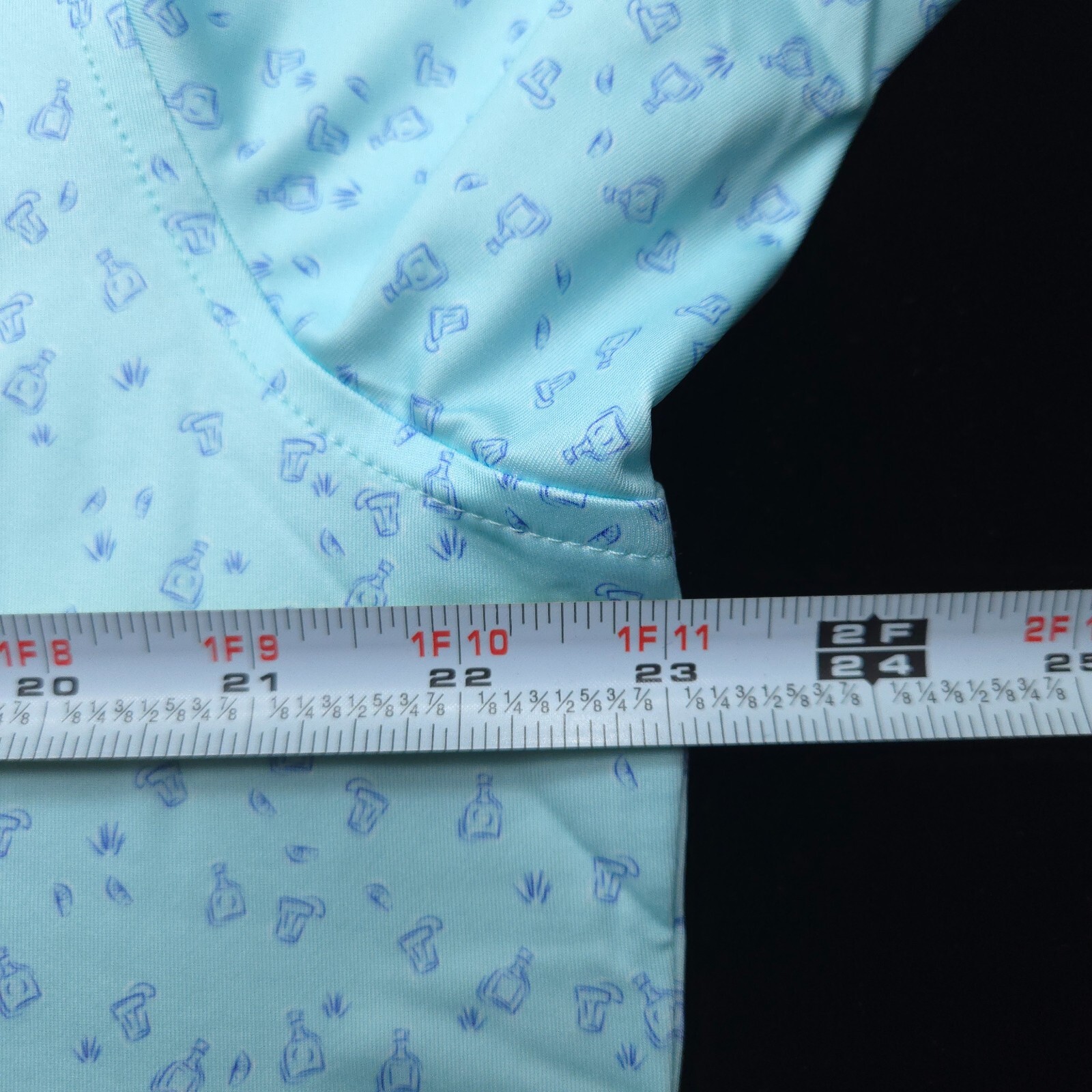 PETER MILLAR GOLF POLO SHIRT -M- AQUA BLUE WHITE COCKTAIL DOT SUMMER COMFORT