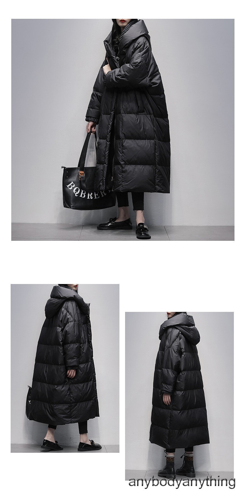 S-7XL Loose Down Jackets 90% White Duck Down Overcoats Women’s Long Coats Hooded