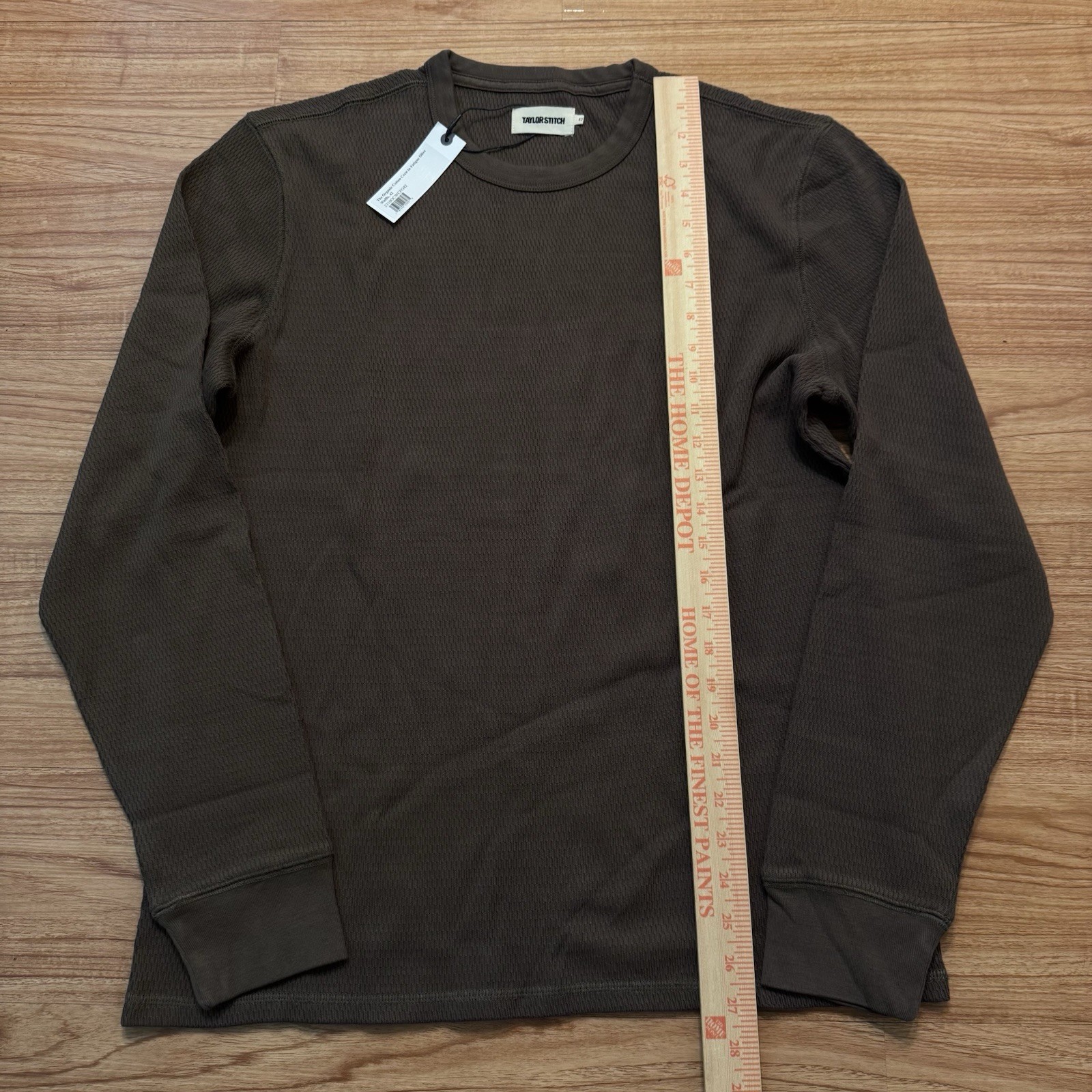 Taylor Stitch The Organic Cotton Crew in Fatigue Olive Waffle 42 Large New