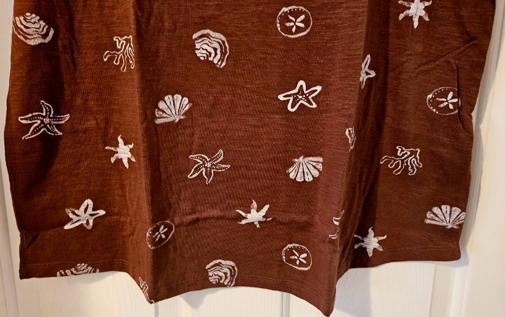 Sonoma Women’s The Everyday Tee Shirt~ Sz XL ~Brown Seashells ~NWT
