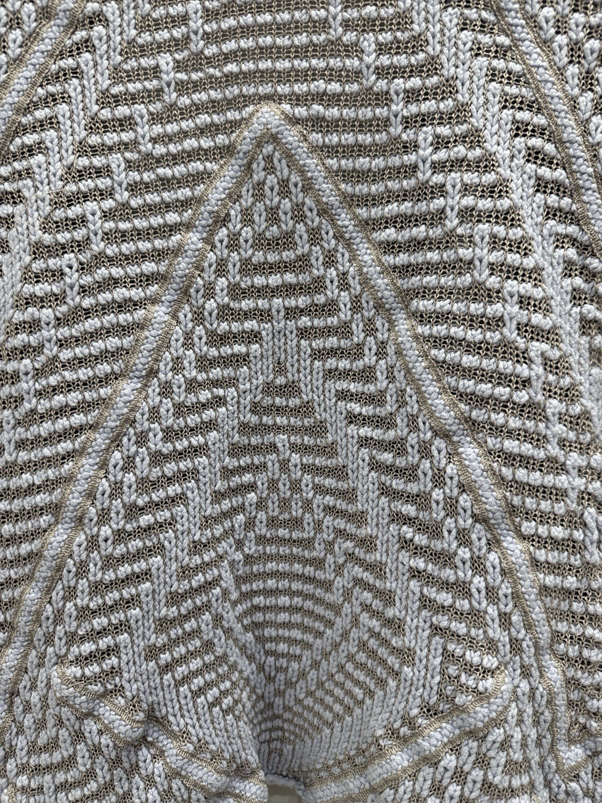 NIC+ZOE Women’s Open Front Geometric Knit Cardigan Sweater Long Sleeve XS