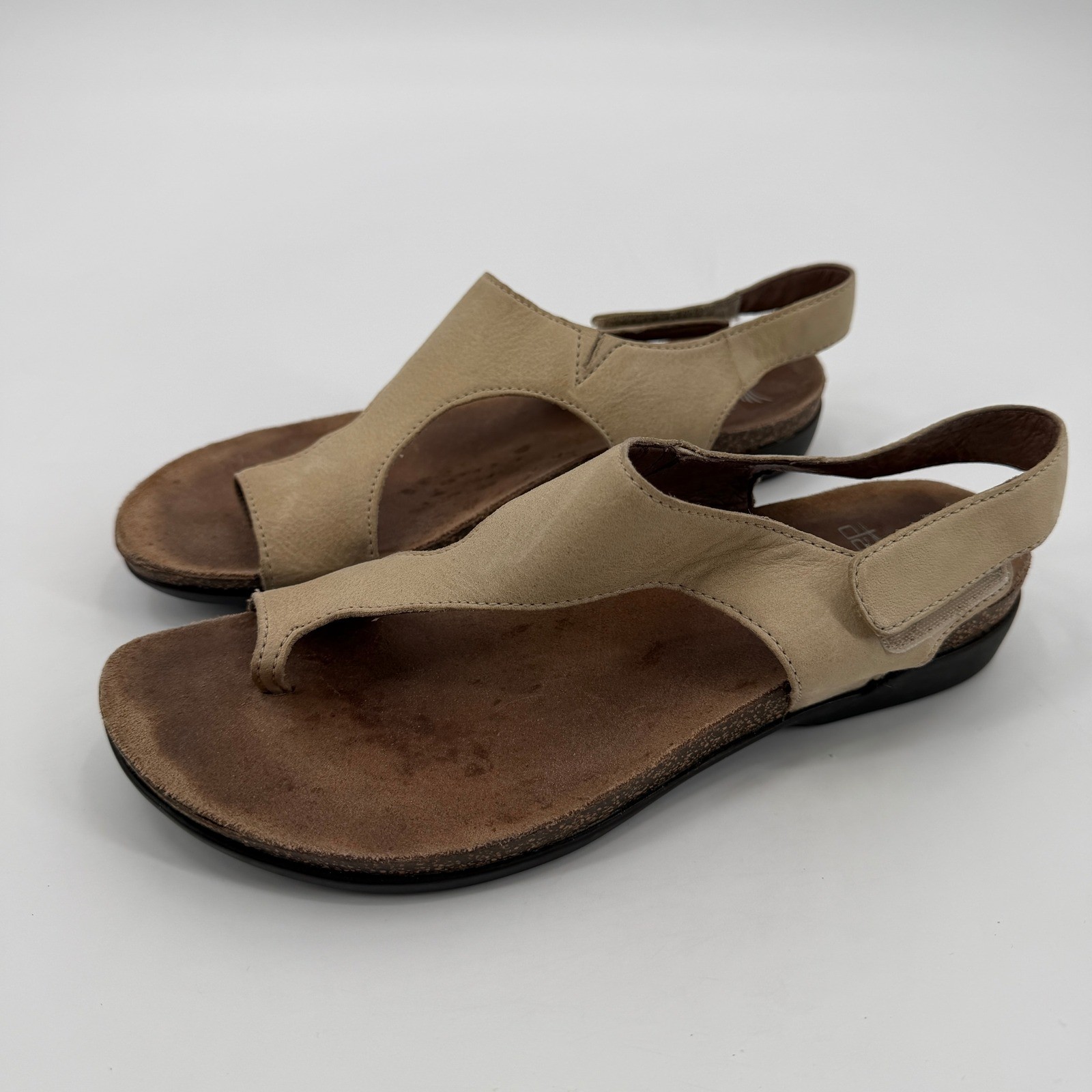 Dansko Reece Tan Leather Thong Slingback Sandals Womens Size 37 Comfort Walking