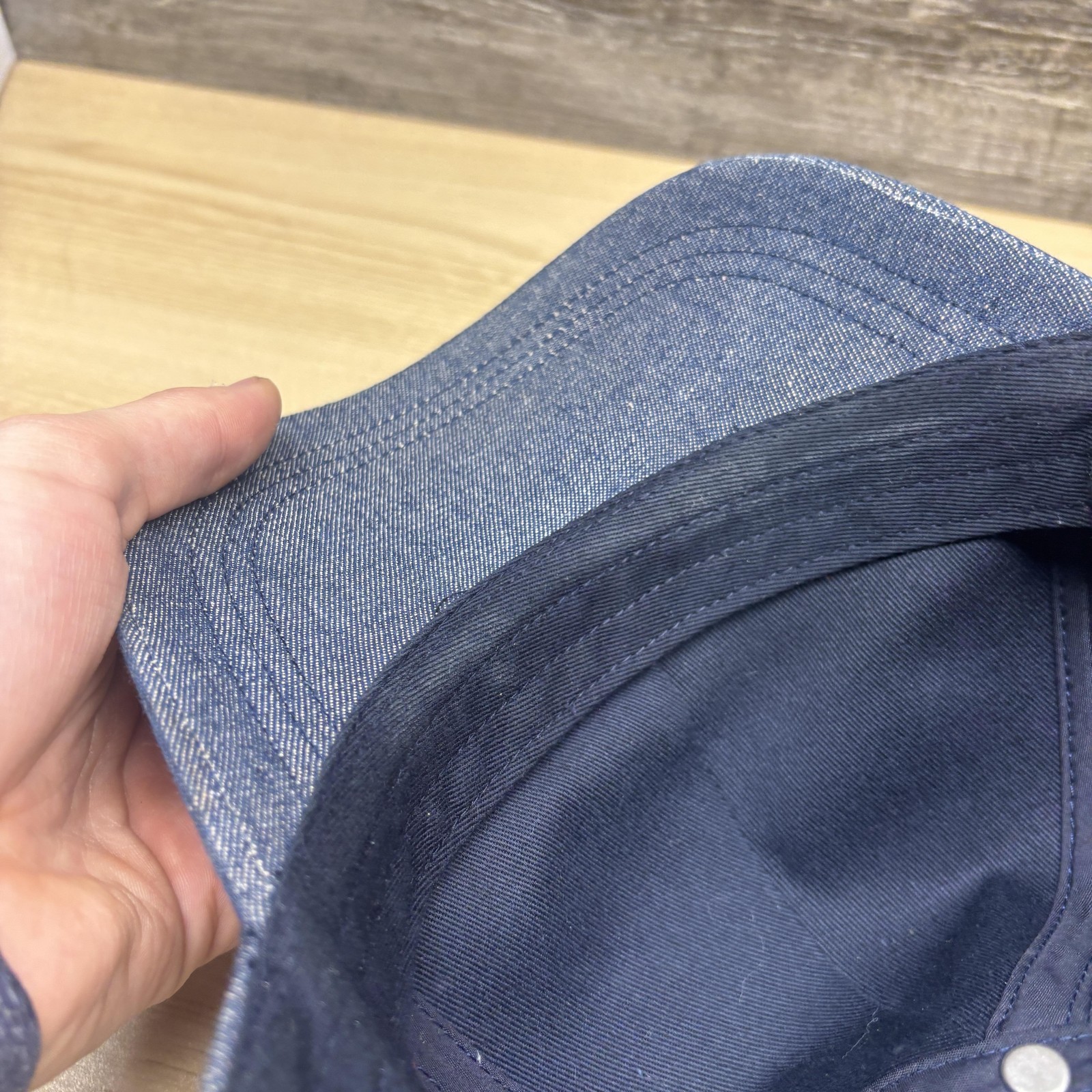 J Crew Mercantile Hat Cap Strap Back Mens One Size Blue Denim Baseball
