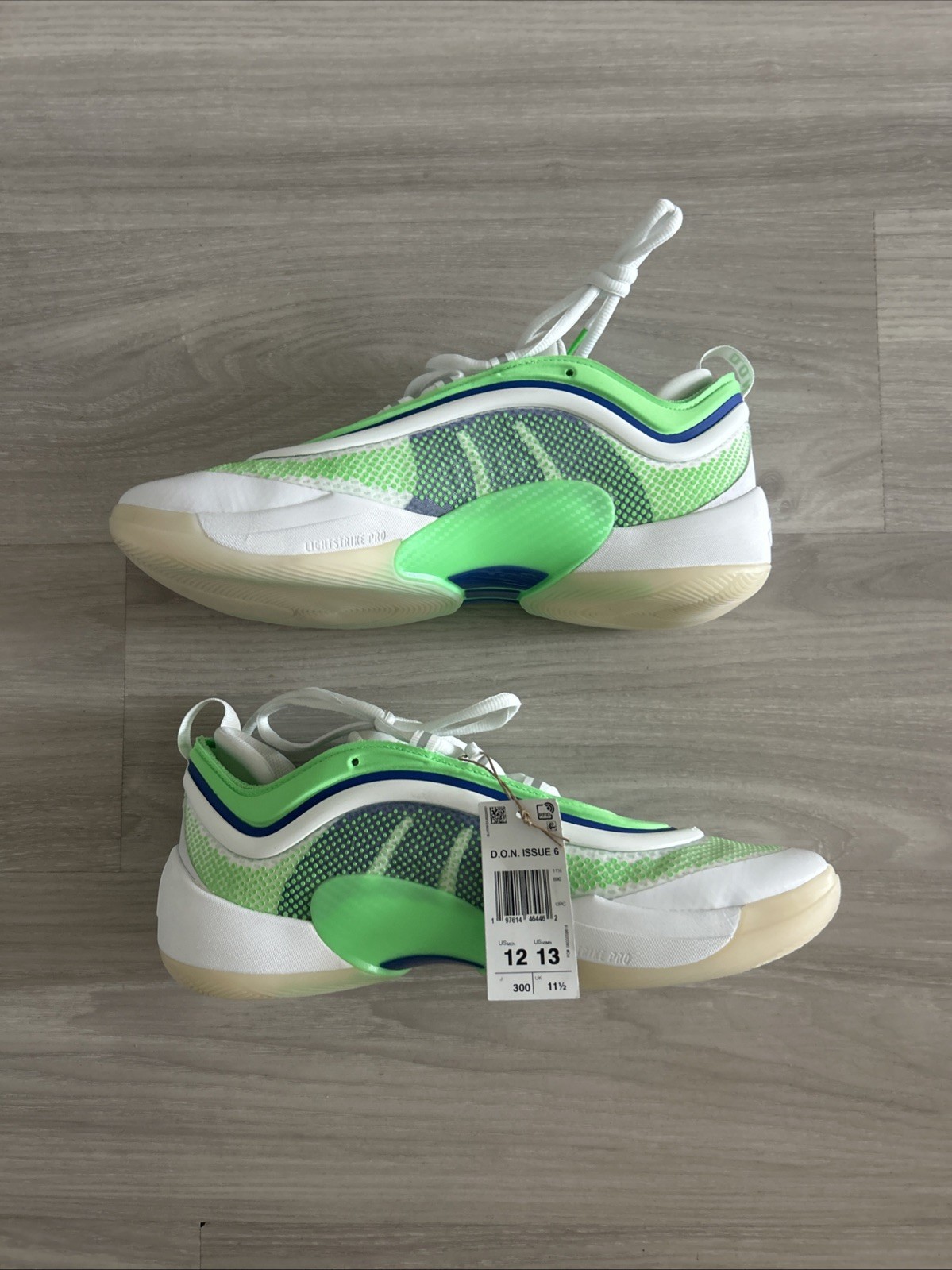 New Adidas DON Size 12 Mens Issue 6 White Green Blue Basketball Sneakers Shoes