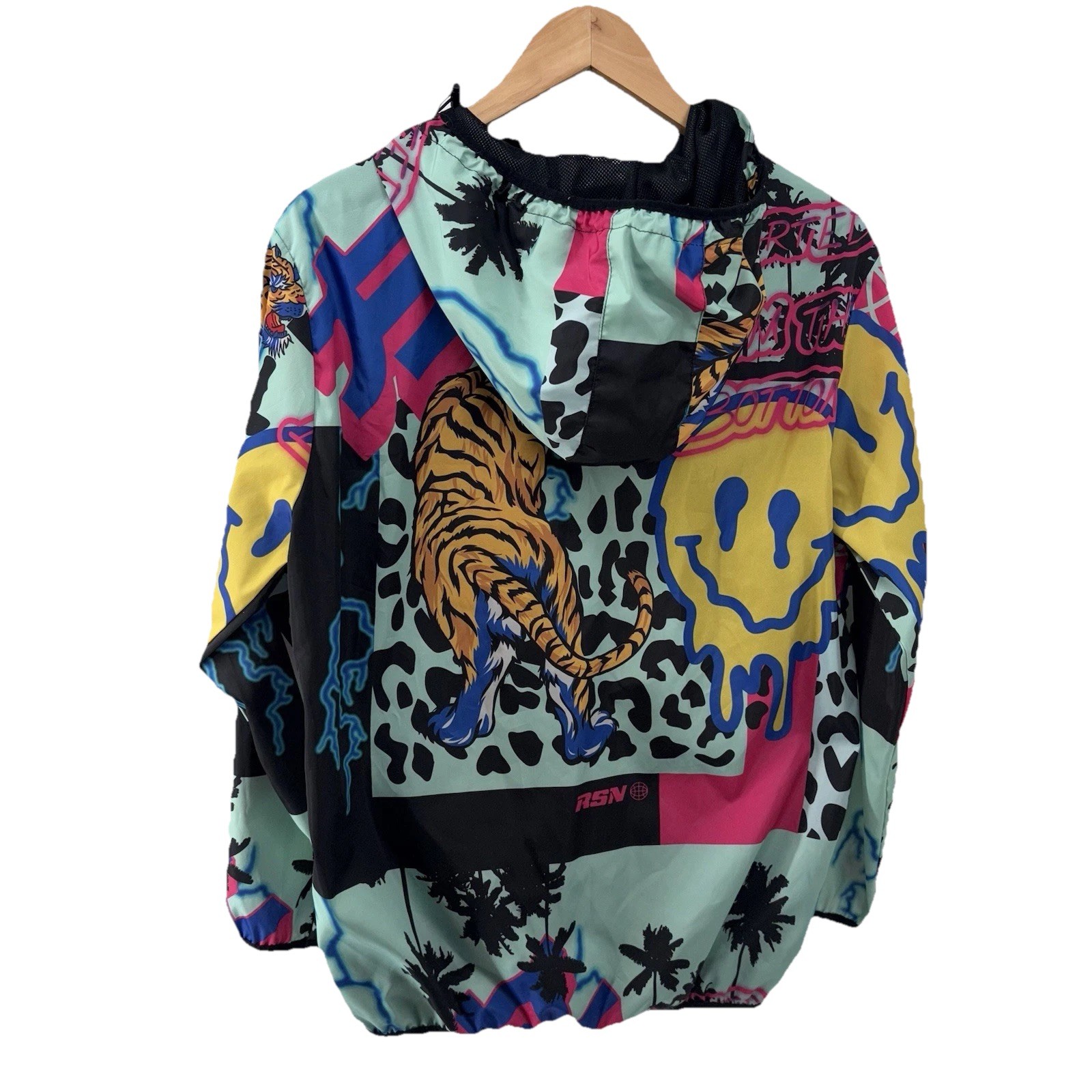 Reason Jacket Half-Zip Anorak Pullover Tiger Size Medium Excellent Condition