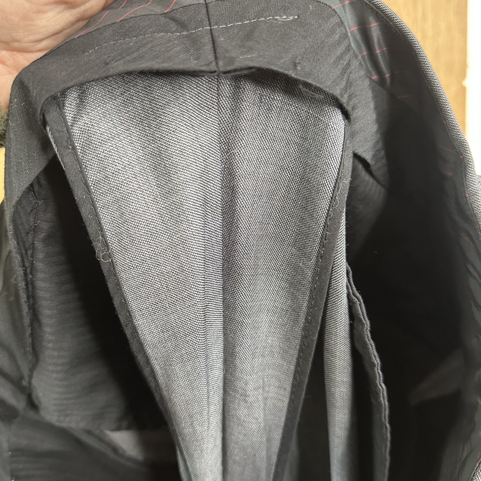 Calvin Klein Suit Mens 42R Gray 2 Button 100% Wool Pants 34×30 Peak Lapel