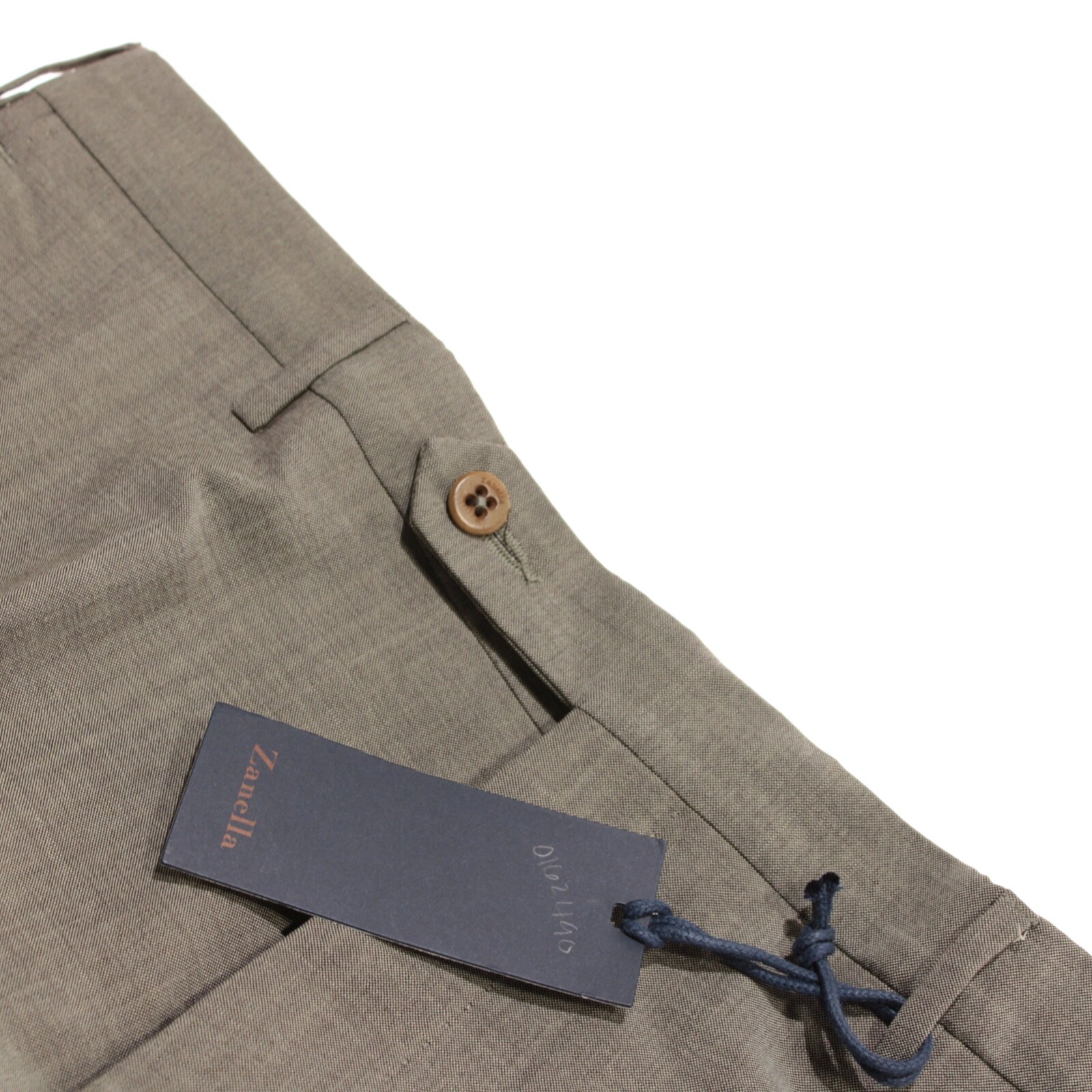 Zanella NWT Dress Pants Size 35 US Parker In Grayish Beige Melange 100% Wool