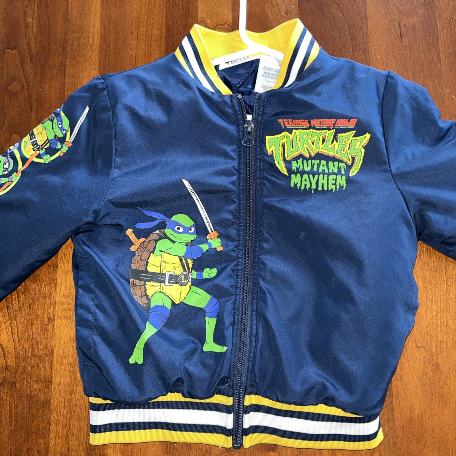 TMNT Teenage Mutant Ninja Turtles Boys Bomber Jacket Size 10/12 Mutant Mayhem