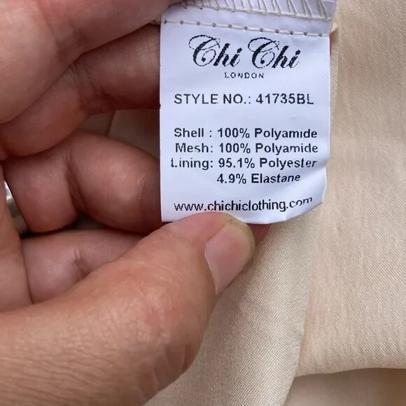 NWT Chi Chi London ivory tulle and navy lace over the tulle Kelsey dress sz. 18