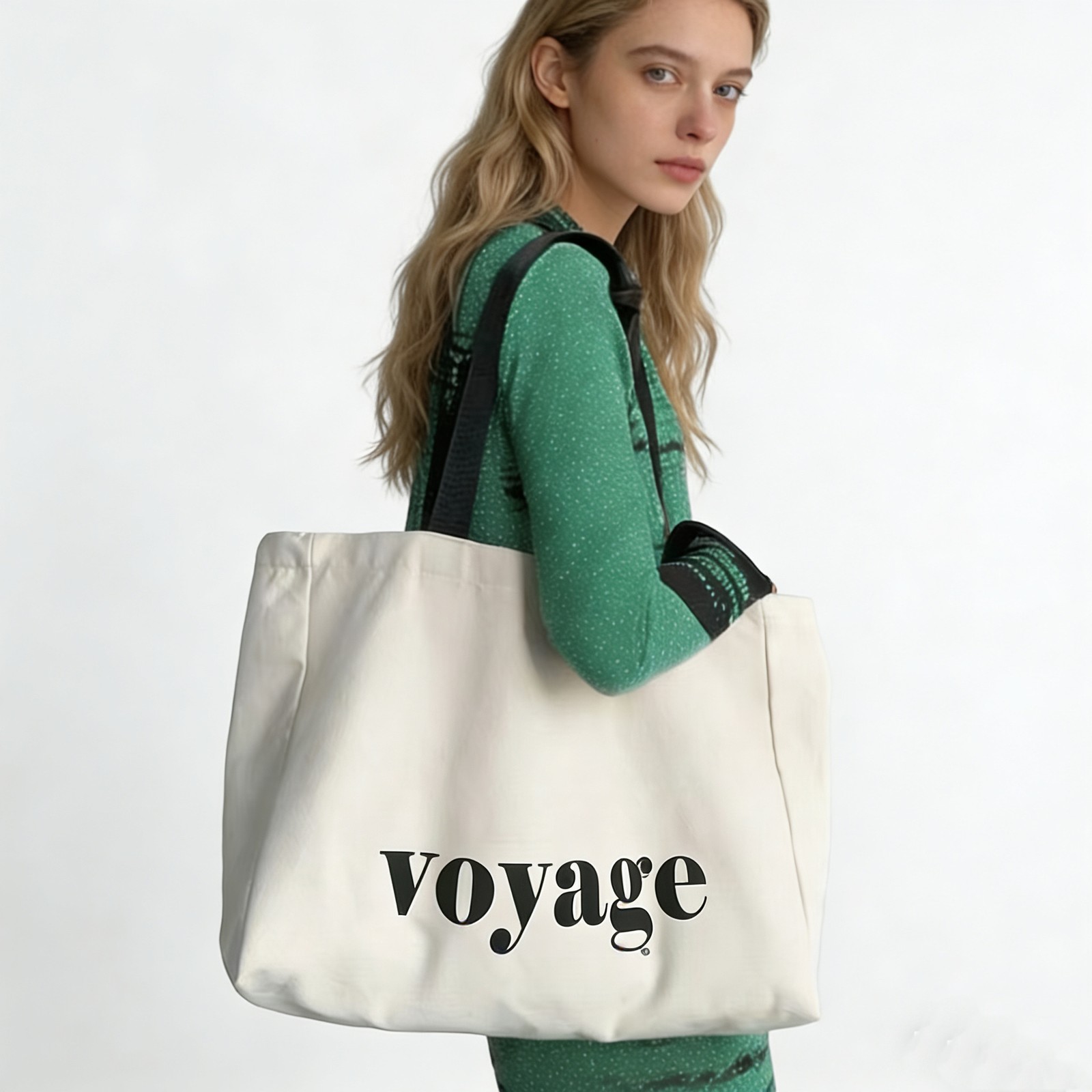 Cross-border Large-capacity Canvas Bag Womens Minimalist Single-shoulder Bag