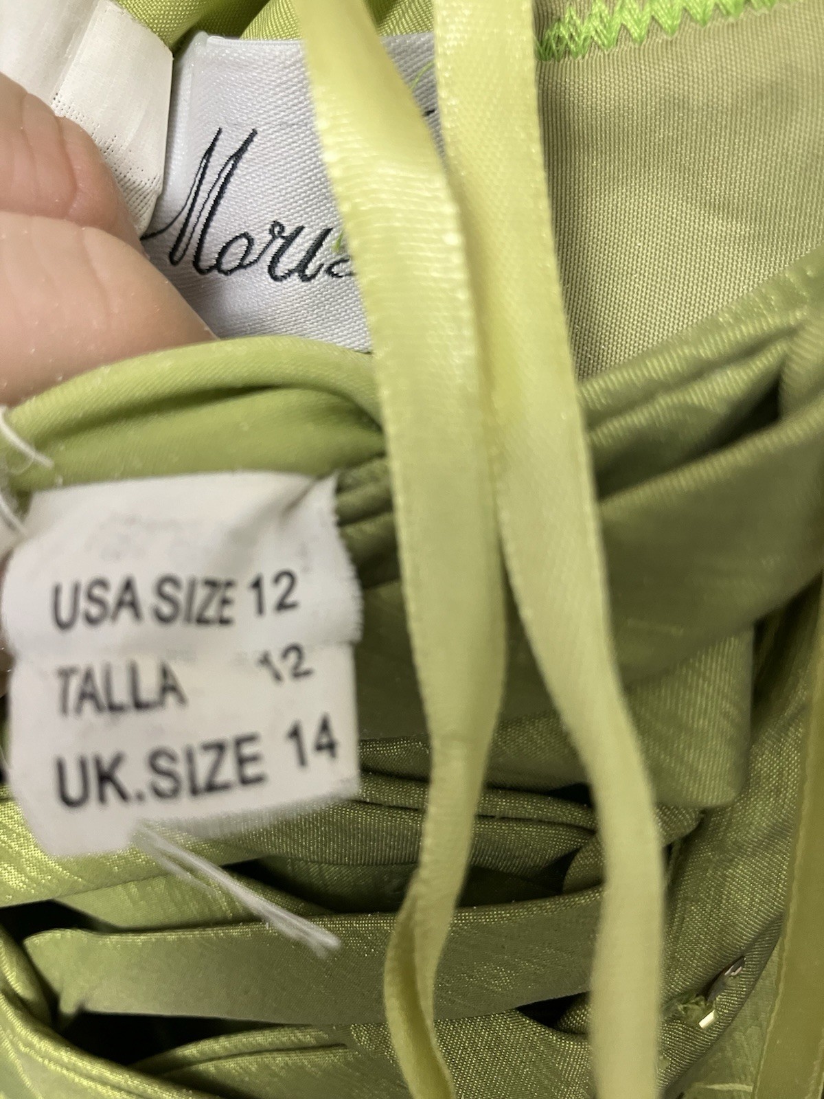 Mori Lee Green Bridesmaid Prom Dress Gown Size 12