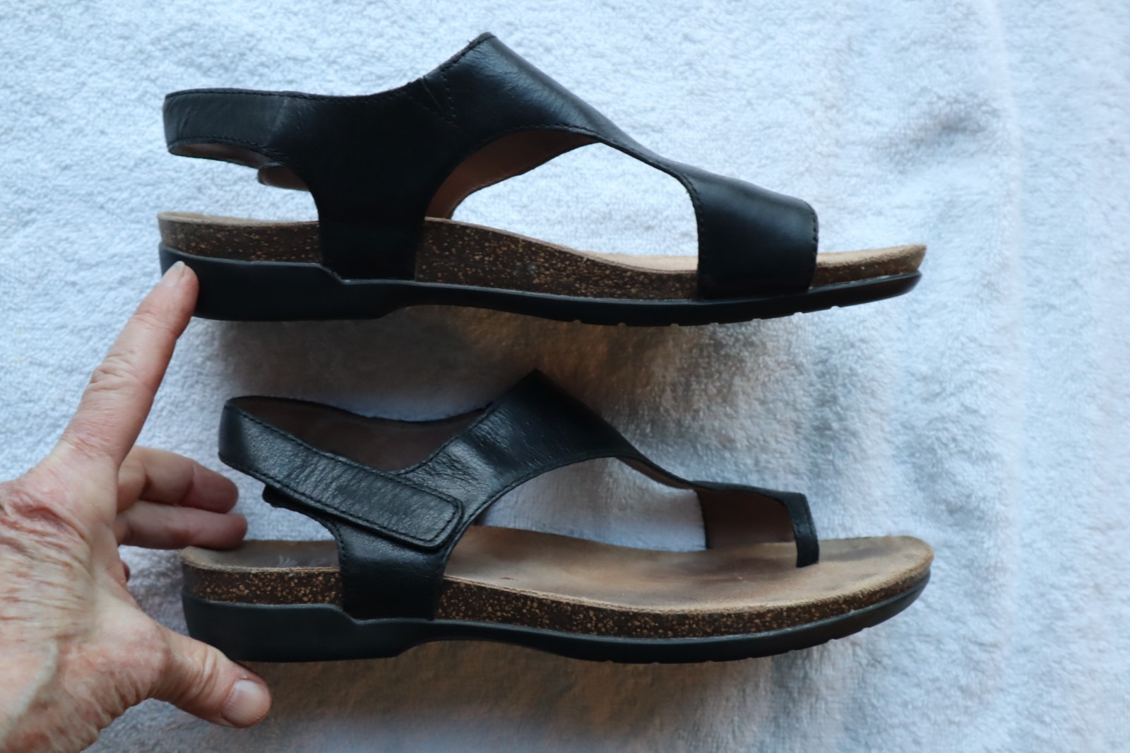 Black Leather DANSKO Reece Big Toe Loop Slingback Sandals EU 39 US 8.5 – 9
