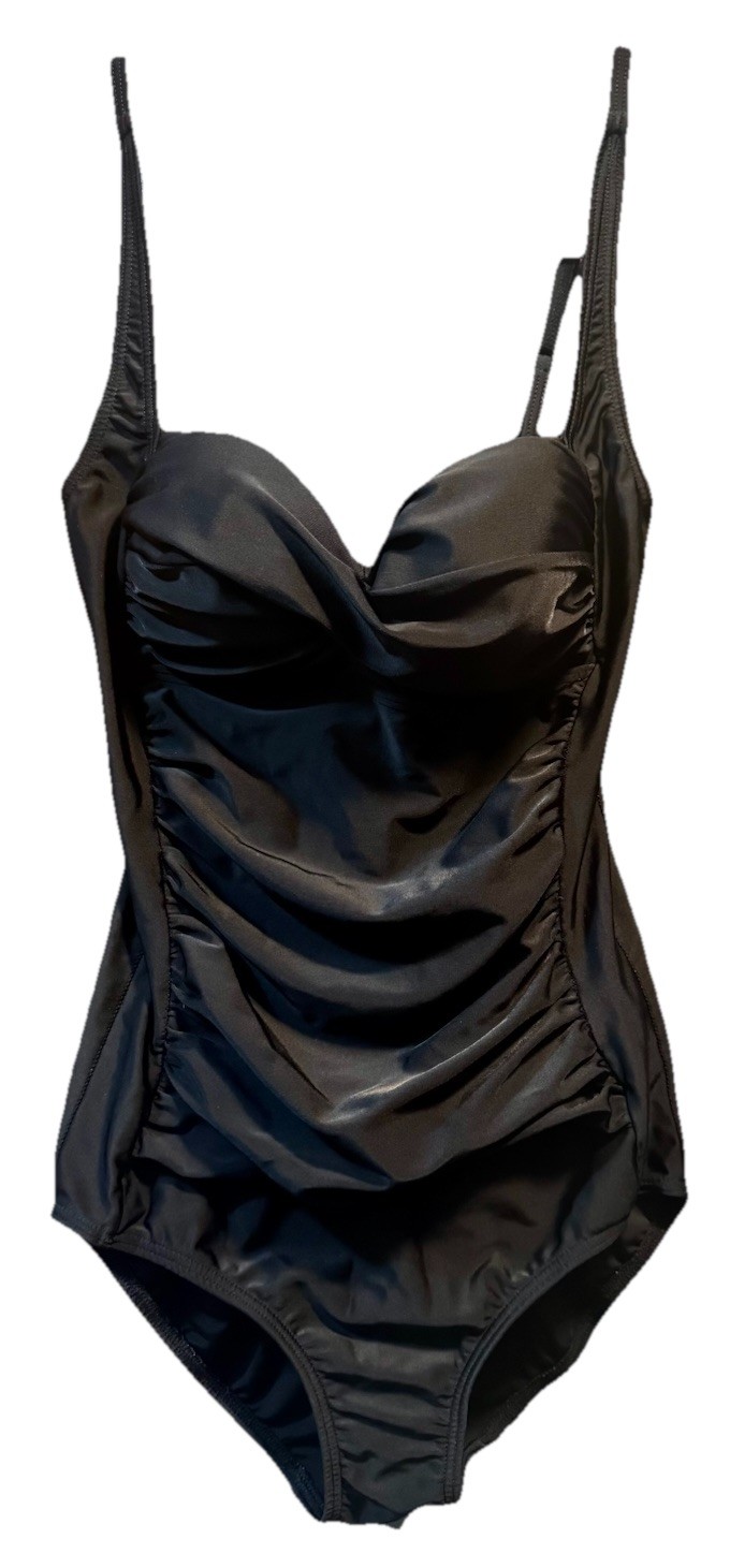 VENUS Black Solid One-Piece Swimsuit Adjustable Straps Regular Size 6