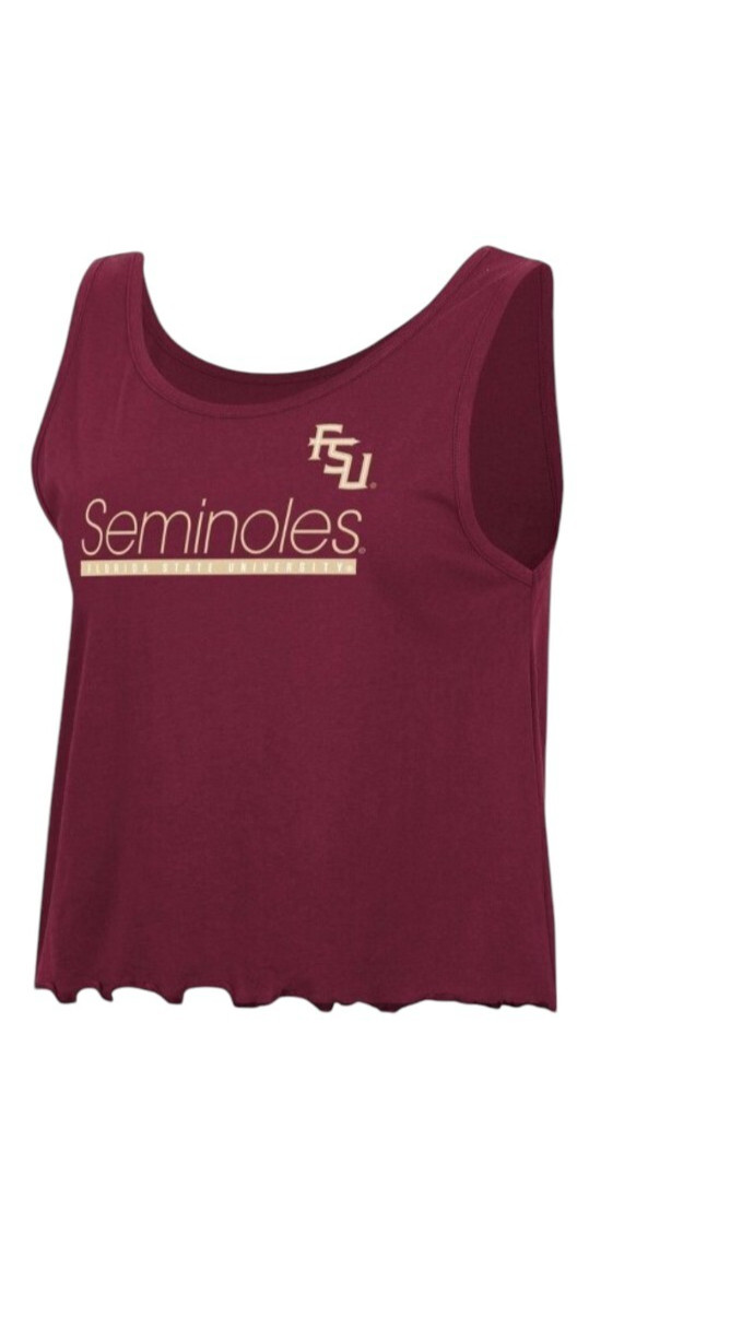 NWT~ Rivalry Threads 91 sz L 12/14 NCAA FSU Florida State Crop Tank Top KK34