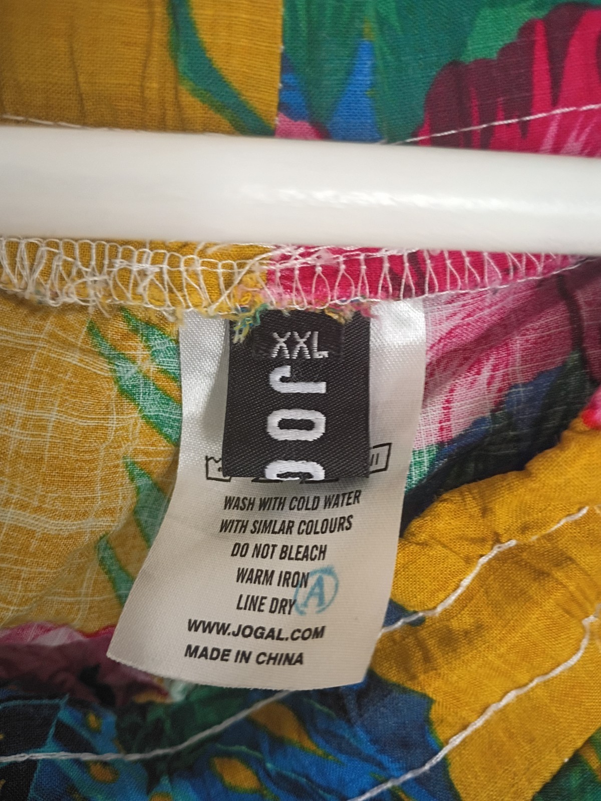 Mustard Yellow JOGAL Multi-Color Hawaiian Floral Shorts XXL