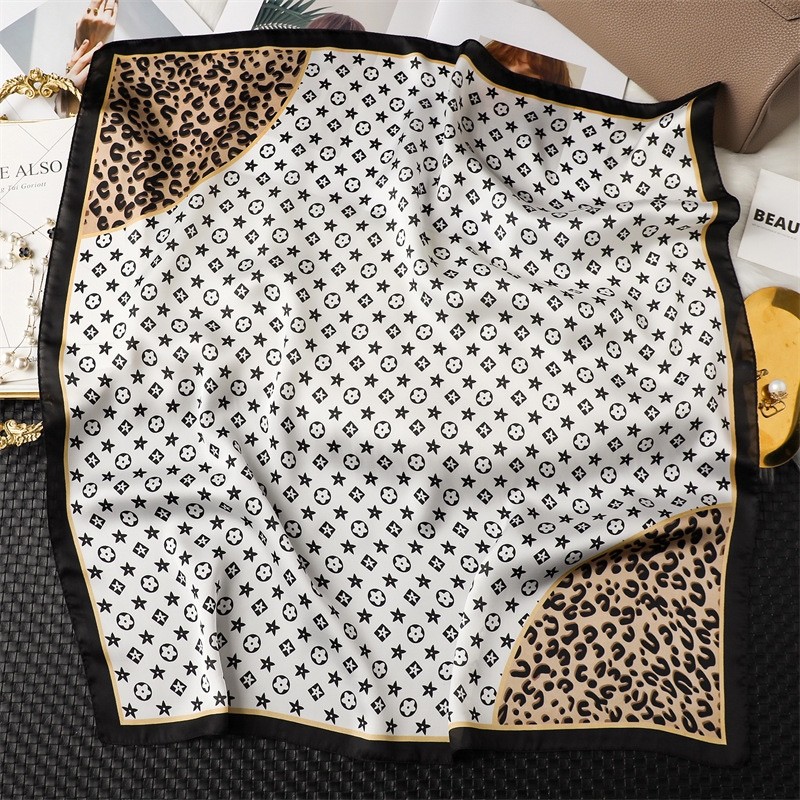 100% Silk-Feel Polyester Scarf 70x70cm Women’s Square Neck, Head, Hair Wrap