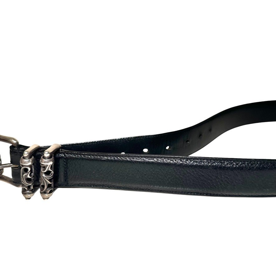 Rare ◇ Chrome Hearts BLT ROLLER 3-Piece Celtic Belt (Black/Silver) for Men