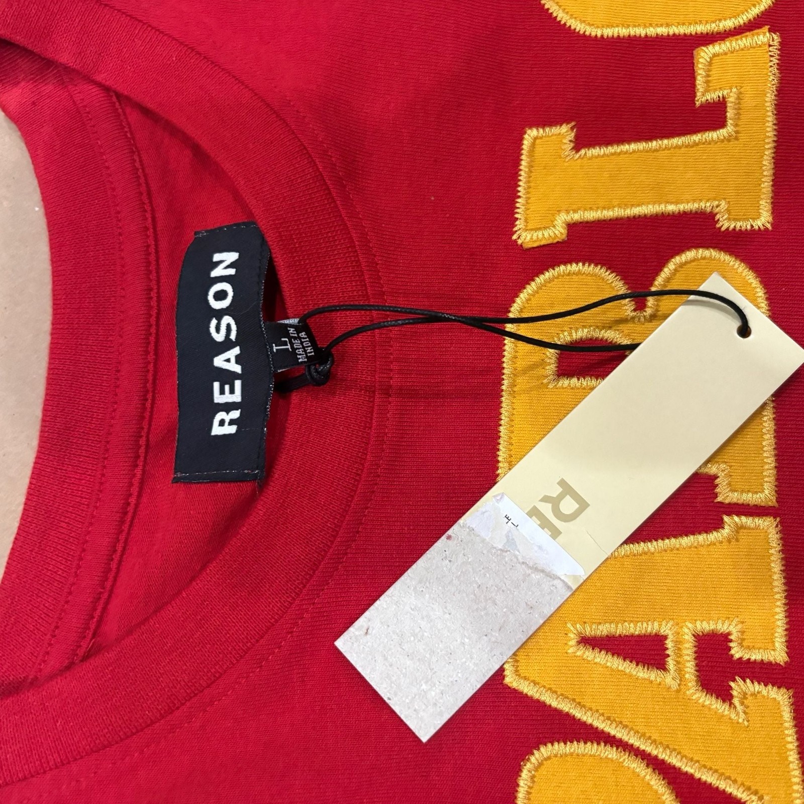 Reason Brand Pablo Escobar El Patron Embroidered Graphic T-Shirt Red