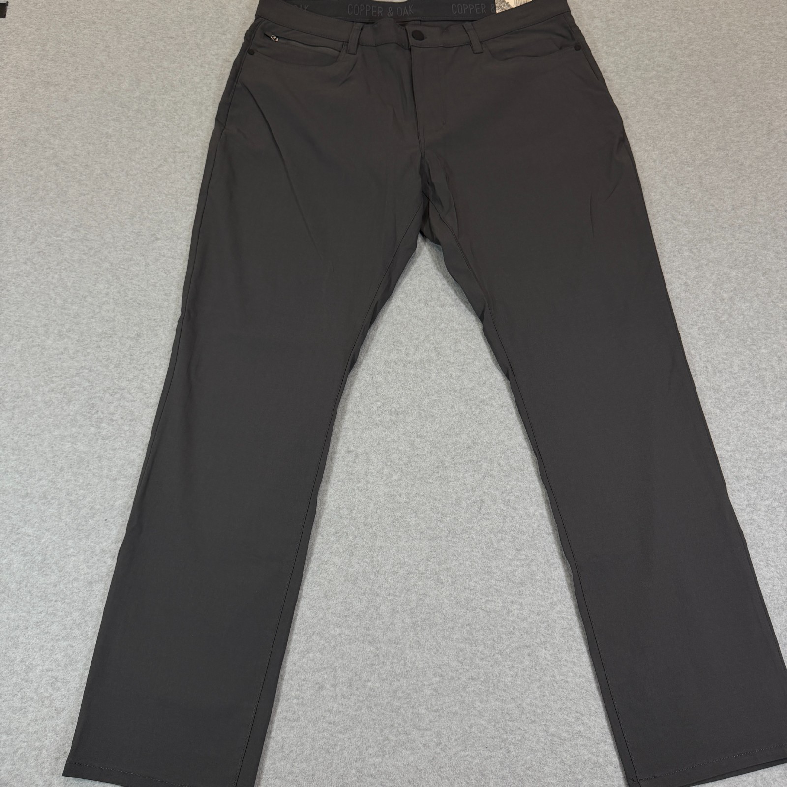 Copper & Oak Mens Flex-Comfort 5-Pocket Pants 38×32 Forged Iron Gray Stretch NWT
