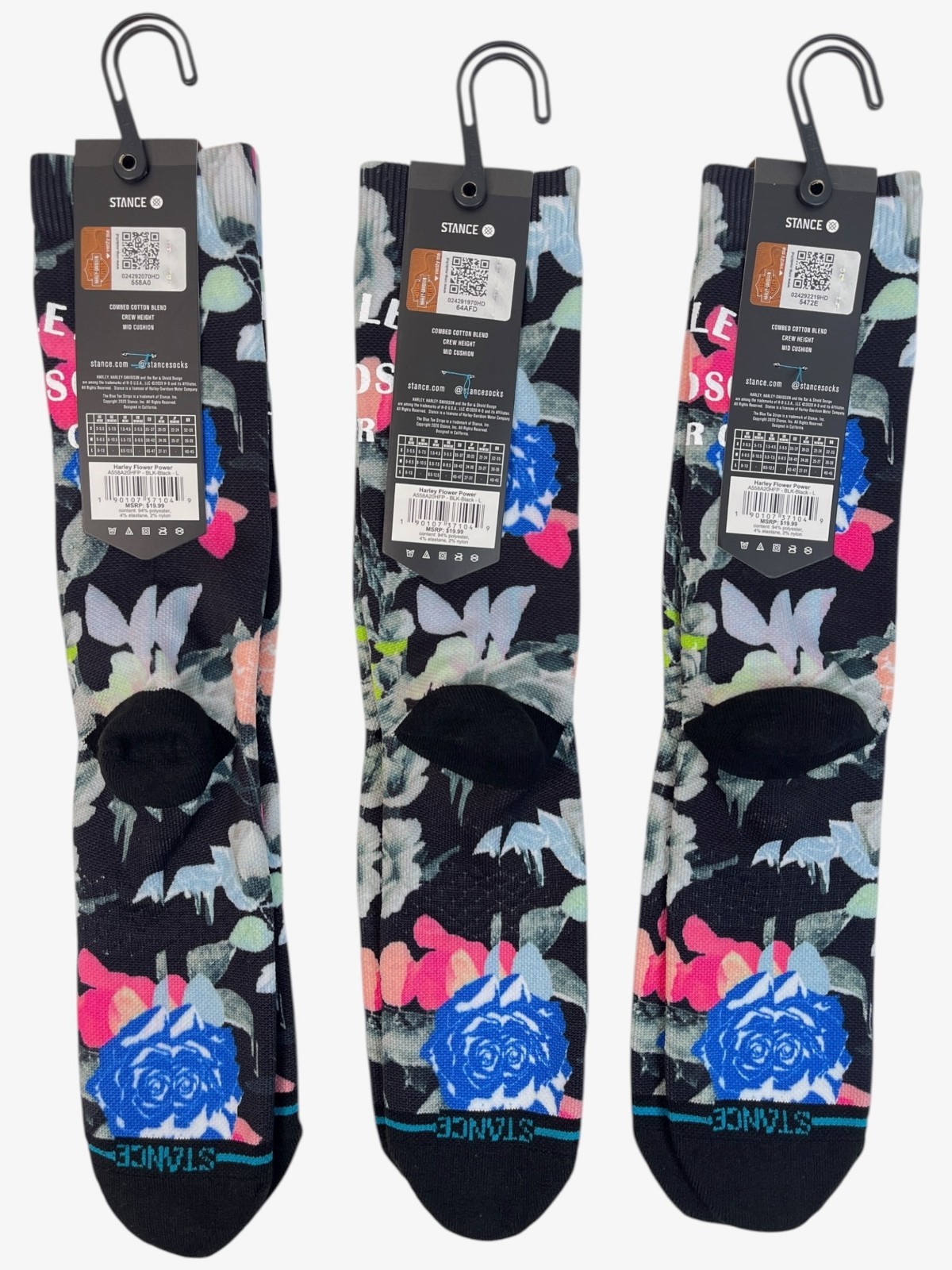 Stance x Harley Davidson Flower Power Socks 3 Pairs Men’s Size Large – $60 MSRP