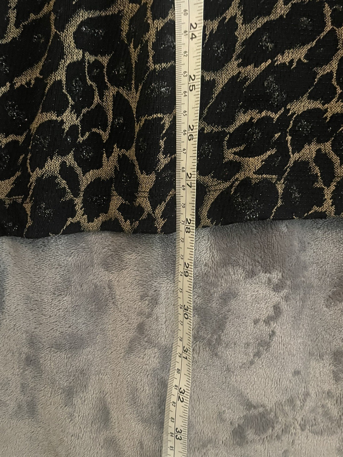 CONNECTED APPAREL CARDIGAN ATTACHED TOP Sparkle Black Tan Size L