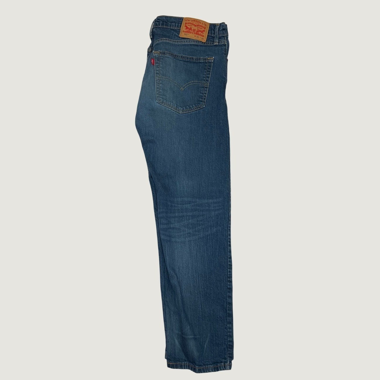 Levis 502 Regular Taper Jeans Mens 34×29 Medium Wash Blue Denim Pants