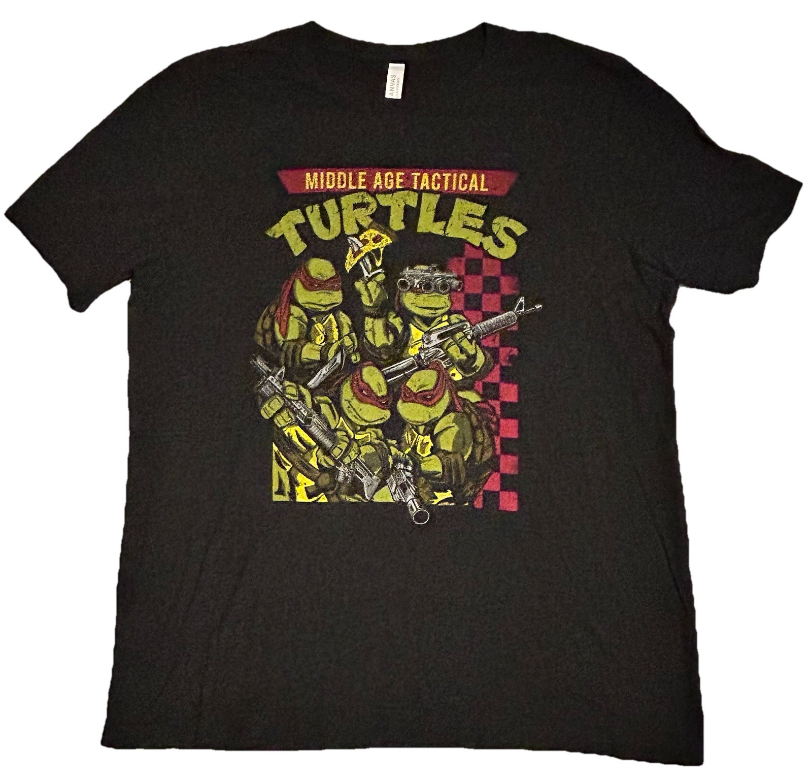 MIDDLE AGE TACTICAL TURTLES Men’s XL USA STRONG Bella+Canvas Graphic T-Shirt GRY