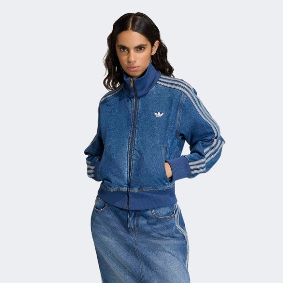 Adidas Firebird Denim Track Top Womens – Blue / KD2913 / Expedited Shipping