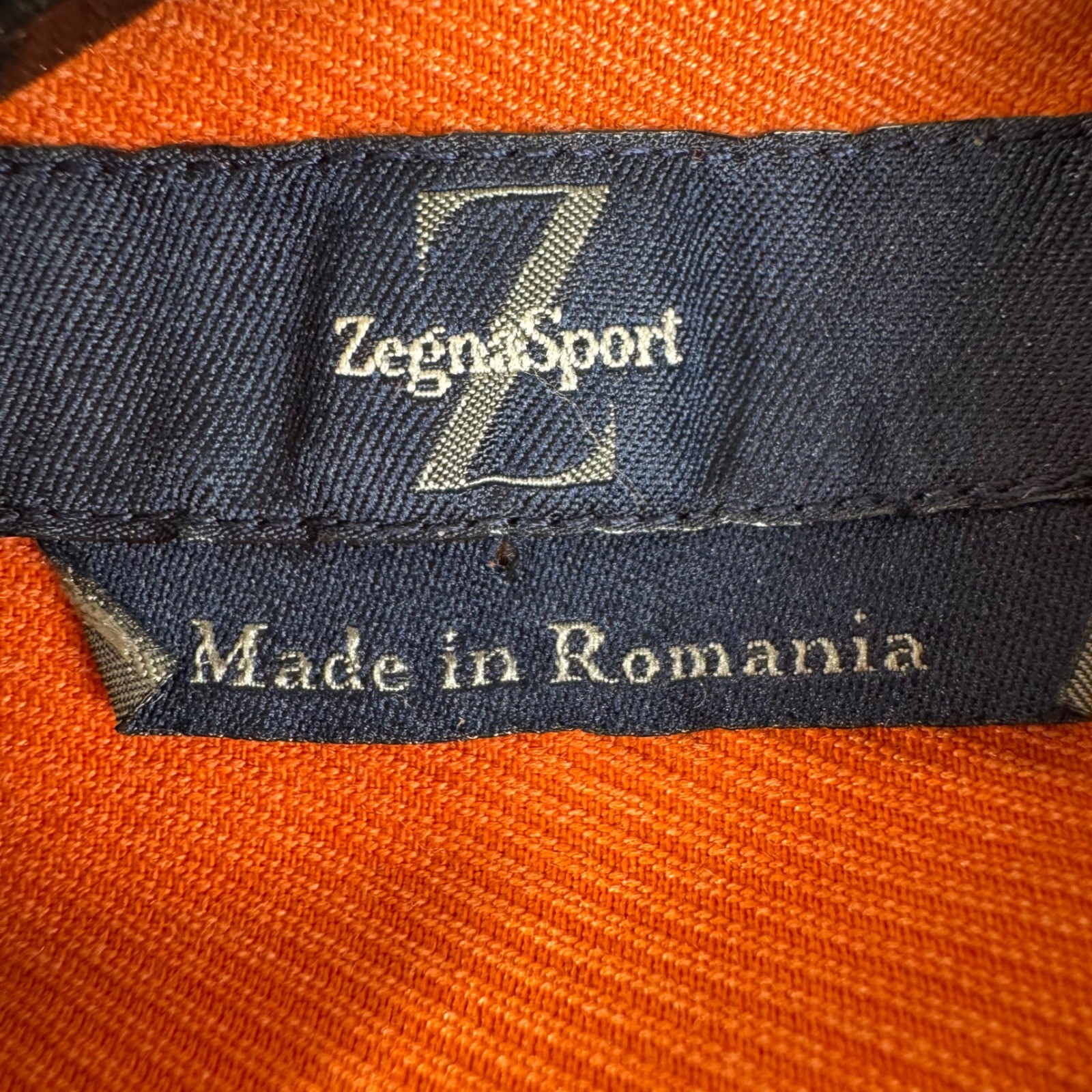 New With Tags Zegna Sport Button Down Shirt Mens XL Orange Long Sleeve Twill NWT