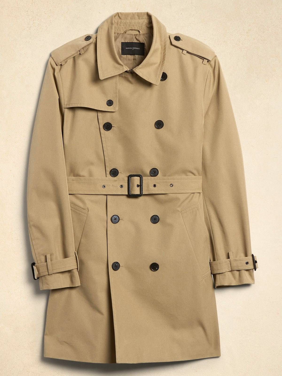 Banana Republic Double Breasted Trench Coat Size S Tan Khaki Beige Classic