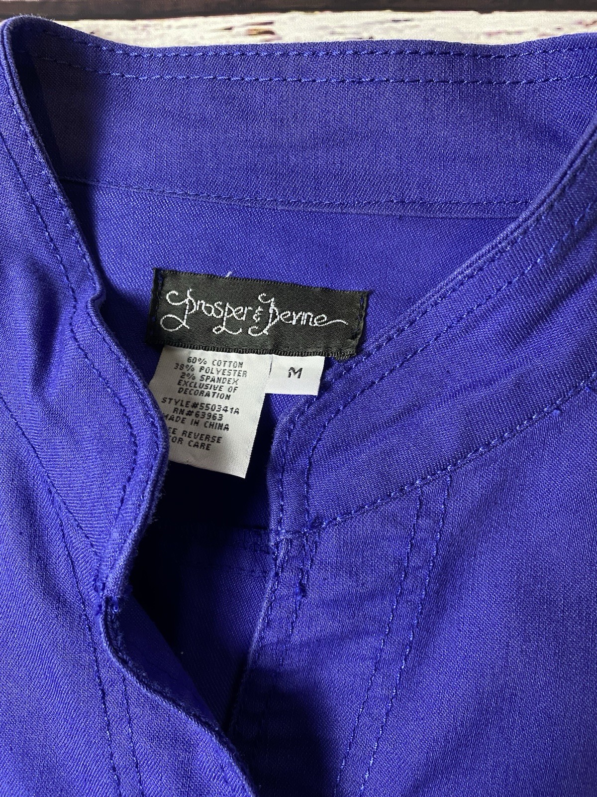 Jasper & Jerne Button Front Jacket Women M Purple Rhinestone Pockets Short