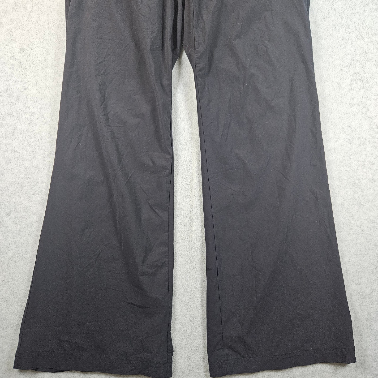 Paskho Travel Pants Womens Size M Black Wide Leg Stretch Drawstring Eco Fabric