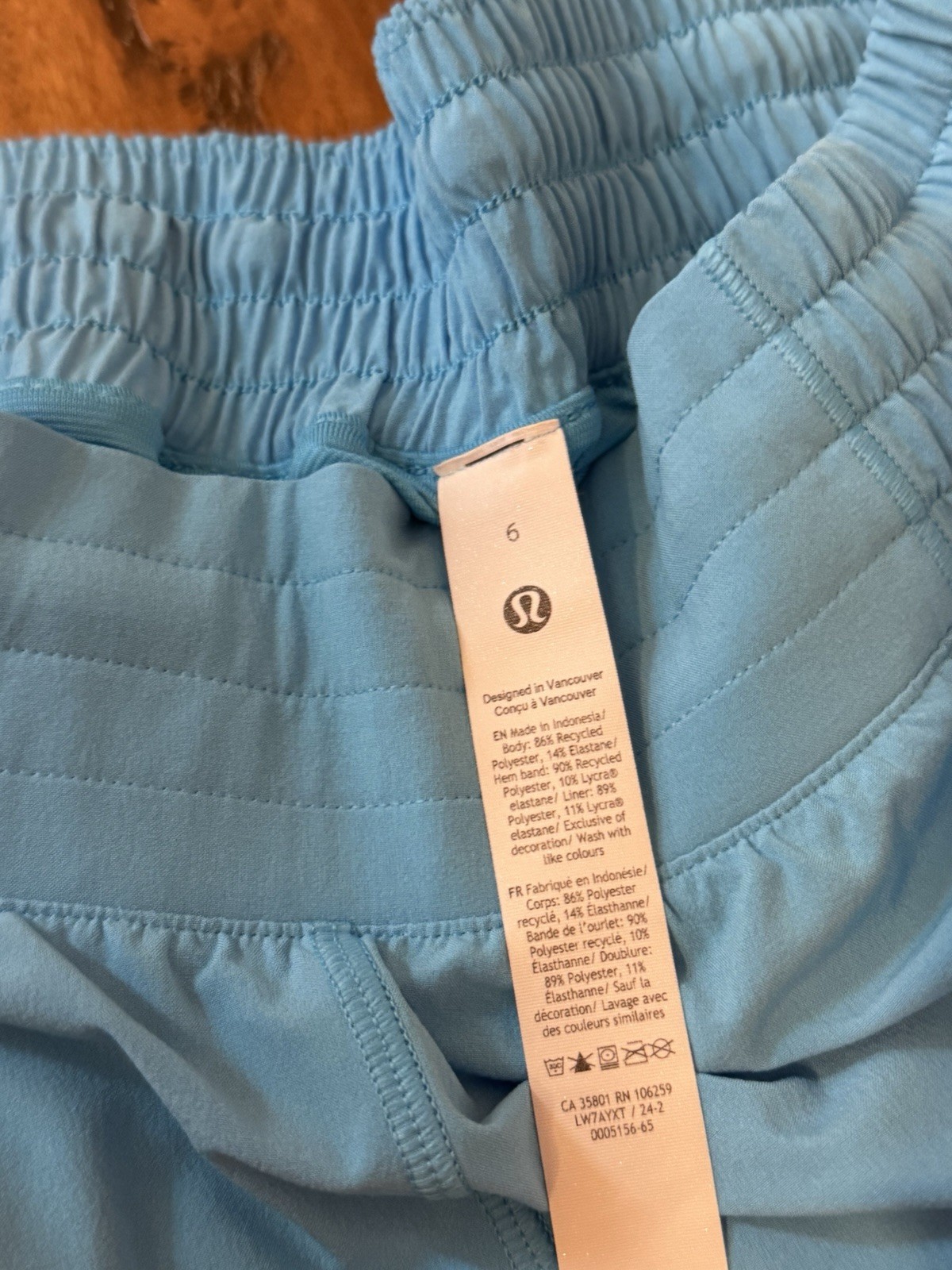 Lululemon Women’s Blue Solid Athletic Running Shorts Elastic Waist Lined