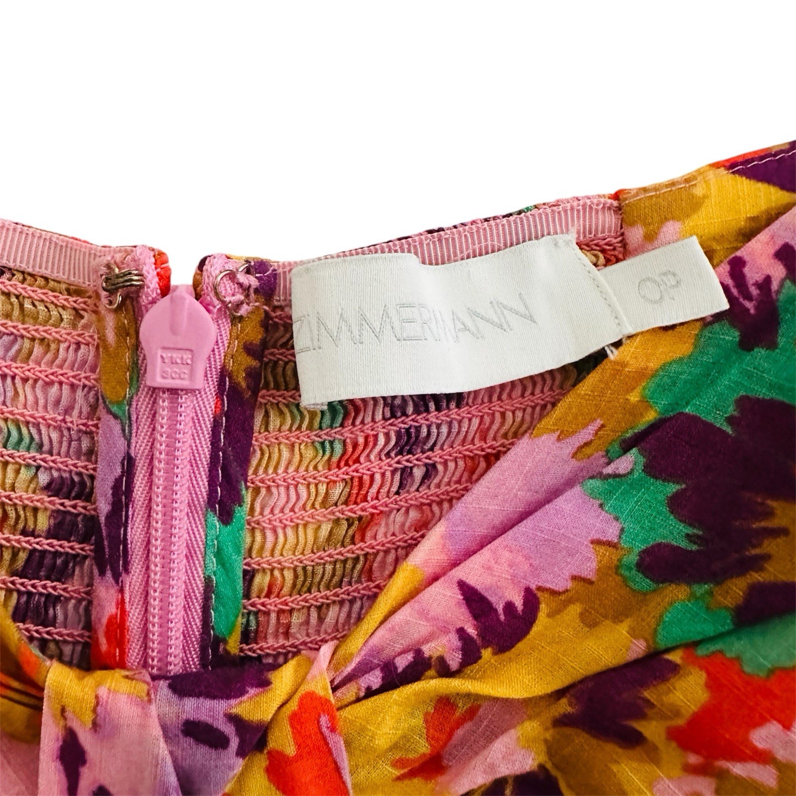 Zimmermann Violet Twist Front Mini Dress in Mustard Multi Floral Size 0P | US 2P