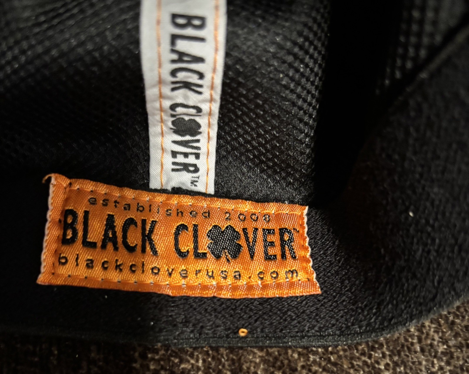 Black Clover hat Black/ Copper Flex Fit Hat One Size
