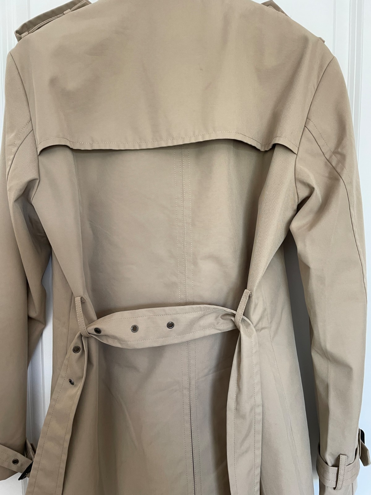 Banana Republic Double Breasted Trench Coat Size S Tan Khaki Beige Classic
