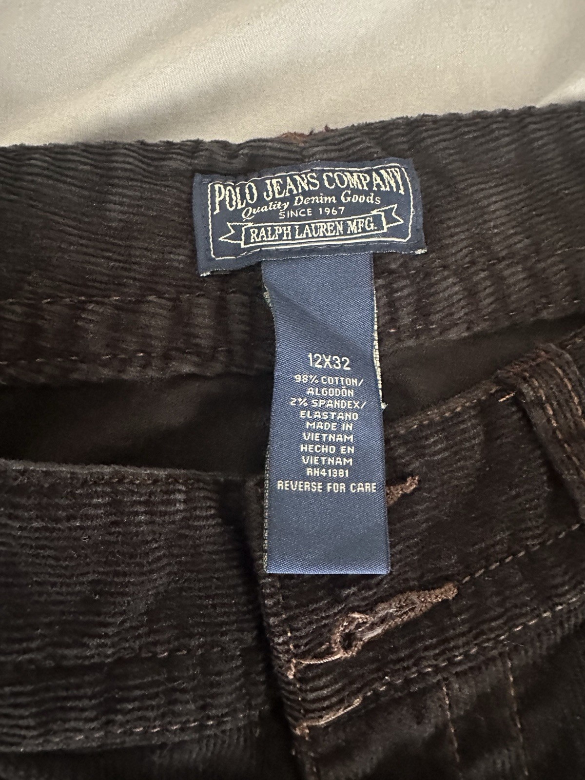 Vintage Polo Jeans Company Ralph Lauren Women’s Black Corduroy Pants