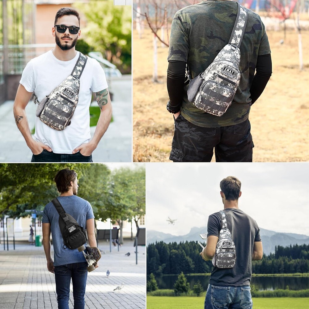 Outdoor Tactical Sling Bag Military Molle Crossbody Pack Chest Shoulder Backpack