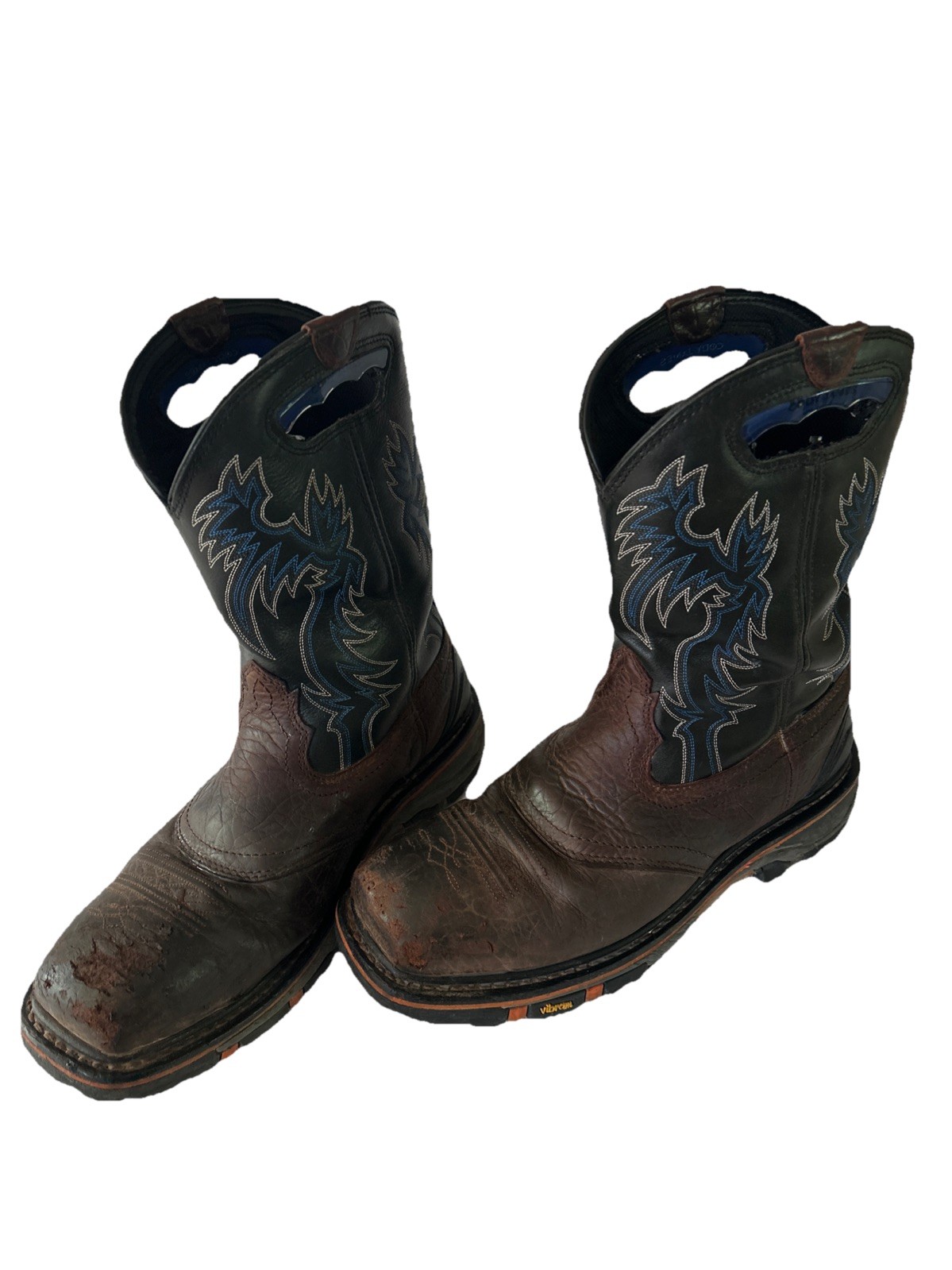 Cody James Decimator Comp Toe Work Boot Brown Blue Men’s Size 12D Tiestra Vibram
